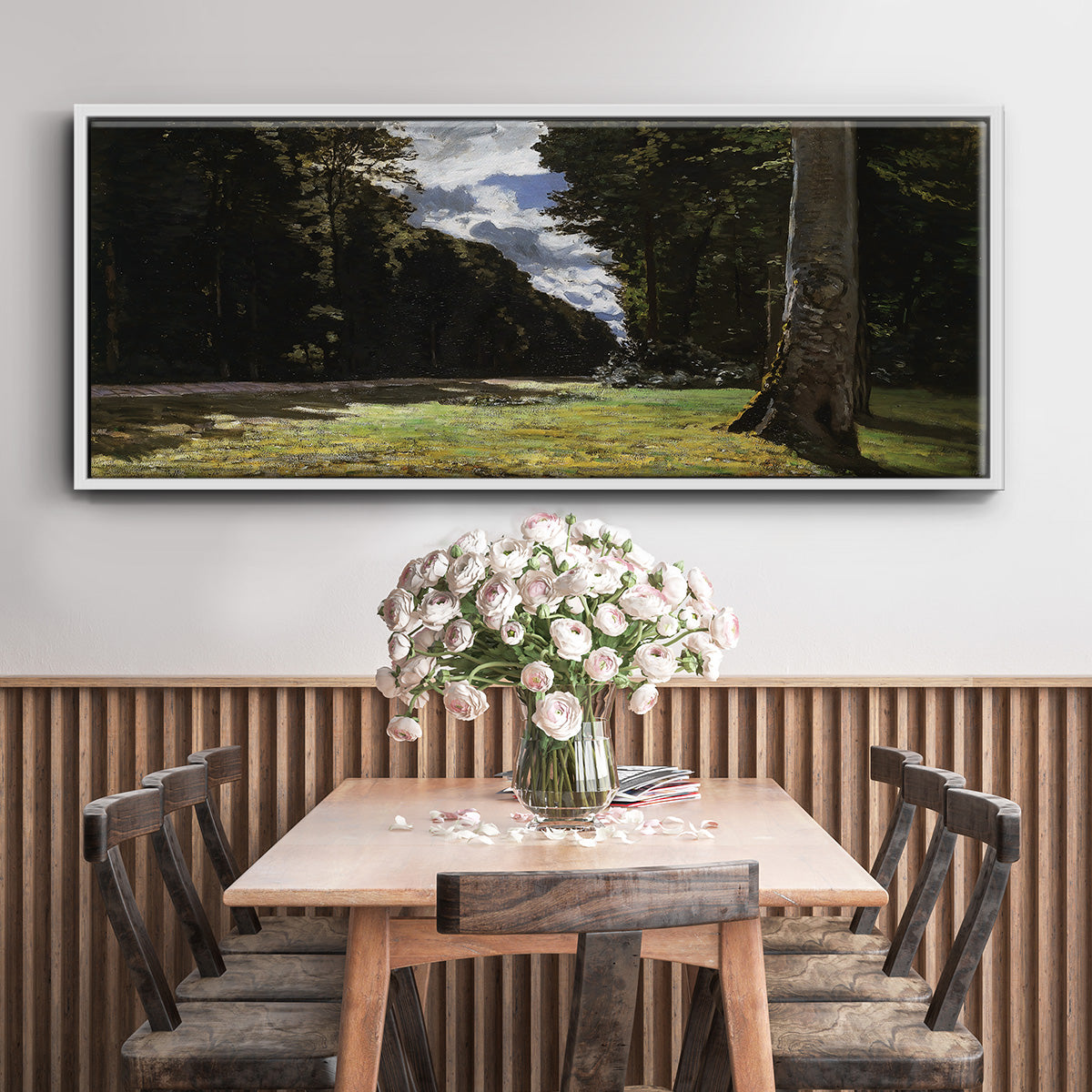 The Road of Chailly in the Fontainbleau Forest, 1865 - Floater Framed Canvas Print