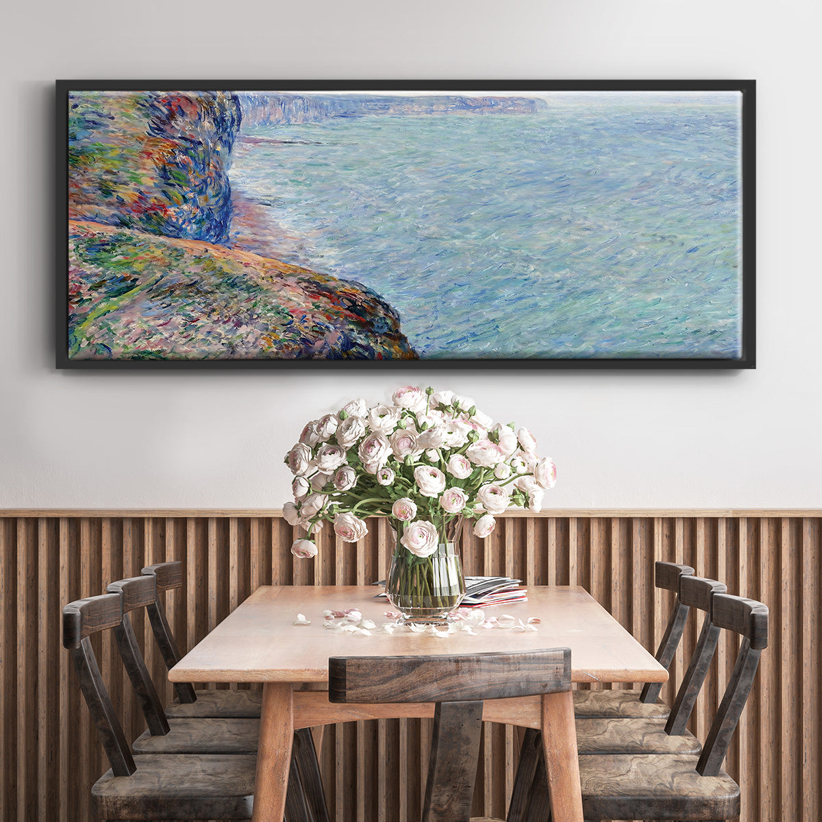 The Sea Seen from the Cliffs of Fecamp, 1881 - Floater Framed Canvas Print