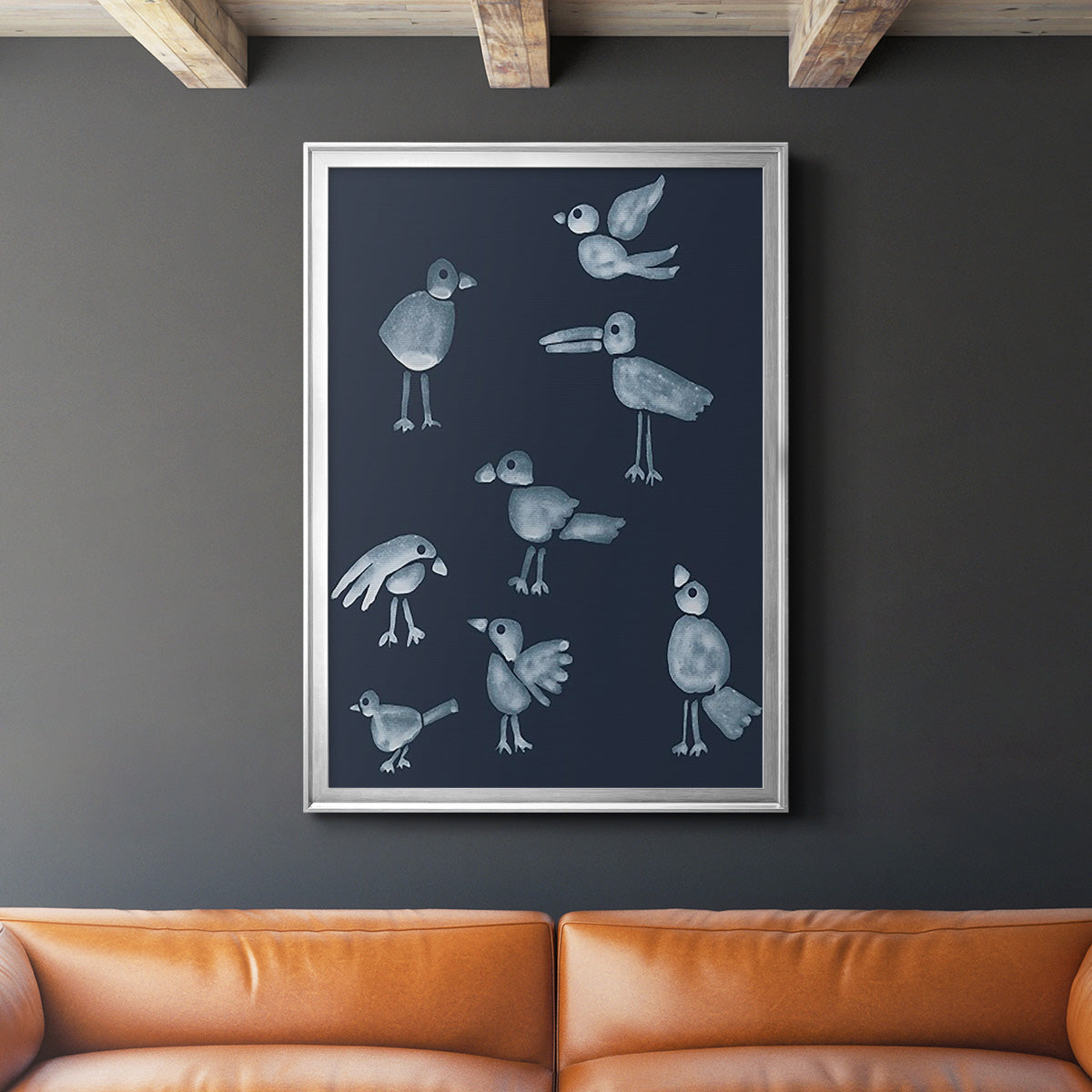Flock I - Modern Framed Canvas Print