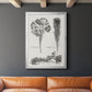 Black & White Protea on Linen I - Modern Framed Canvas Print