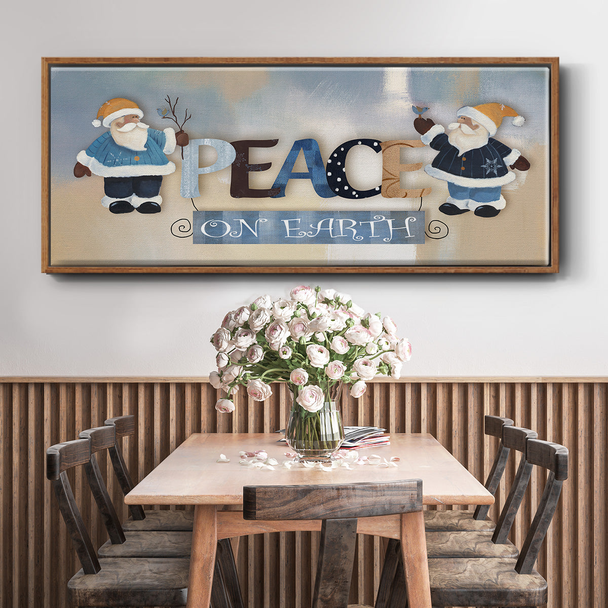 Santa Peace - Floater Framed Canvas Print