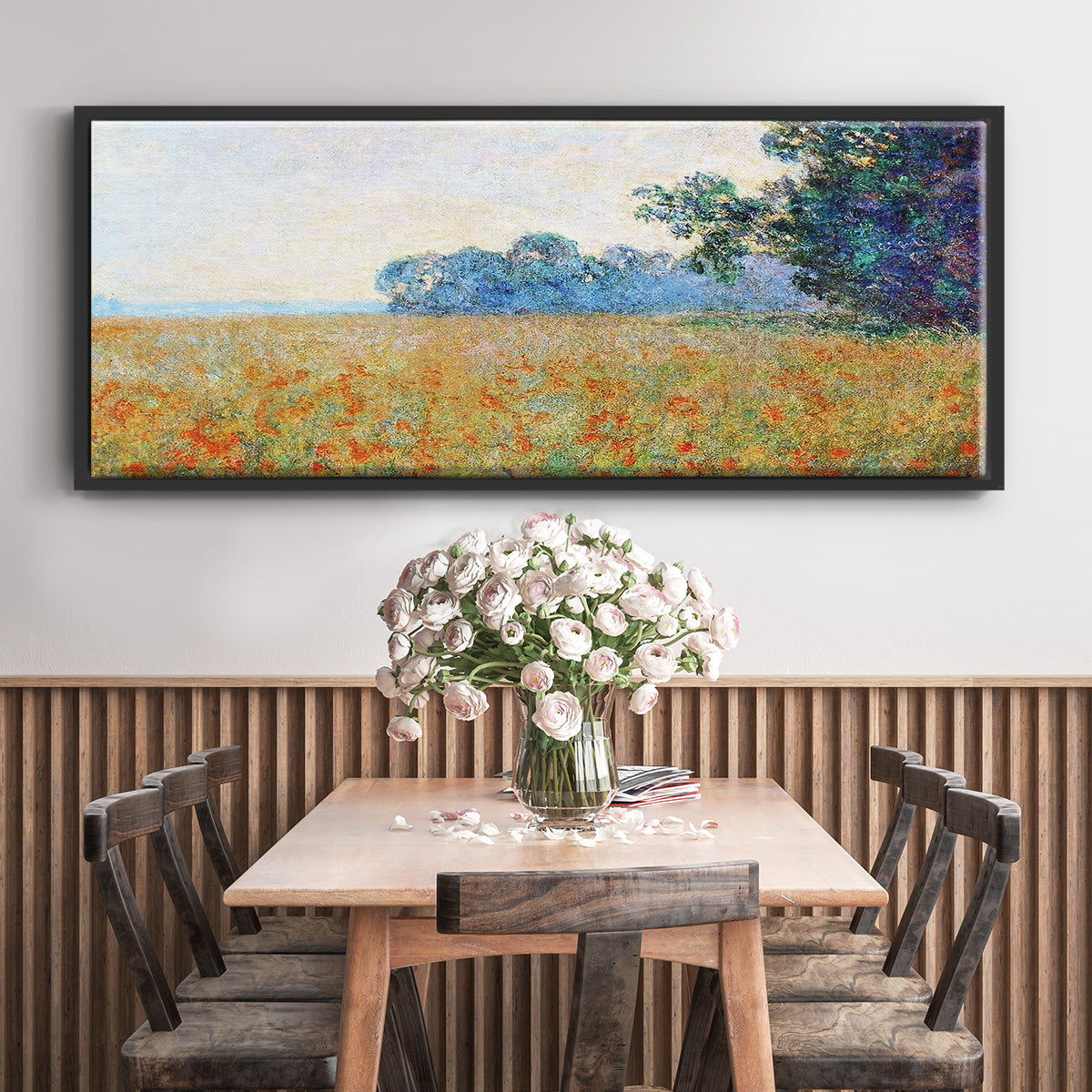 Oat and Poppy Field, 1890 - Floater Framed Canvas Print