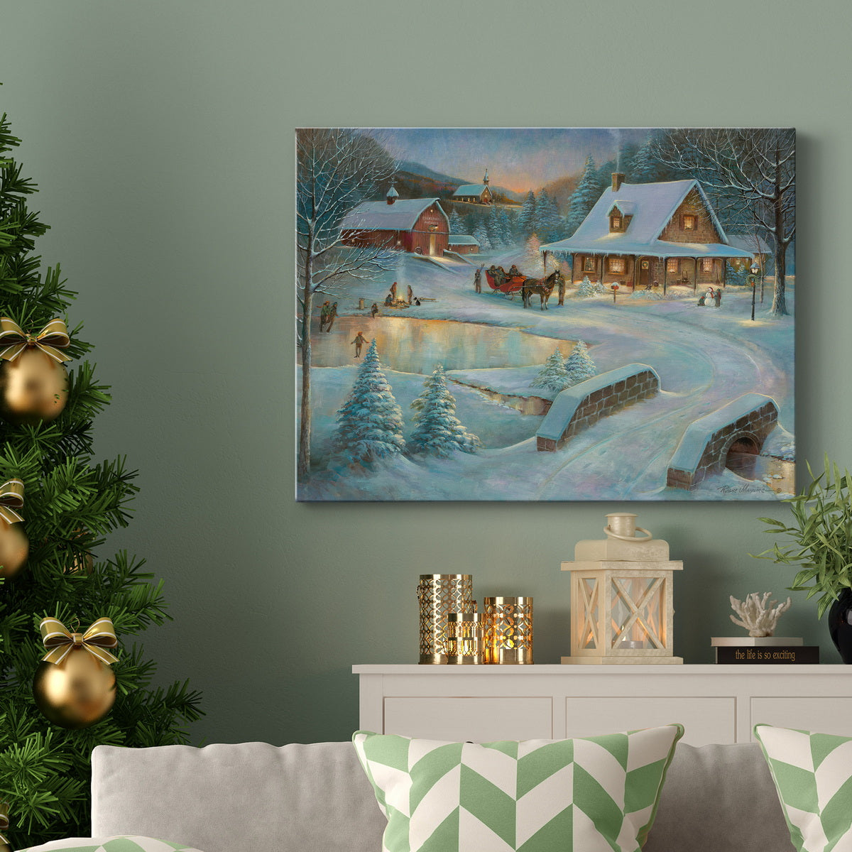 Little Meadows Xmas - Premium Gallery Wrapped Canvas  - Ready to Hang