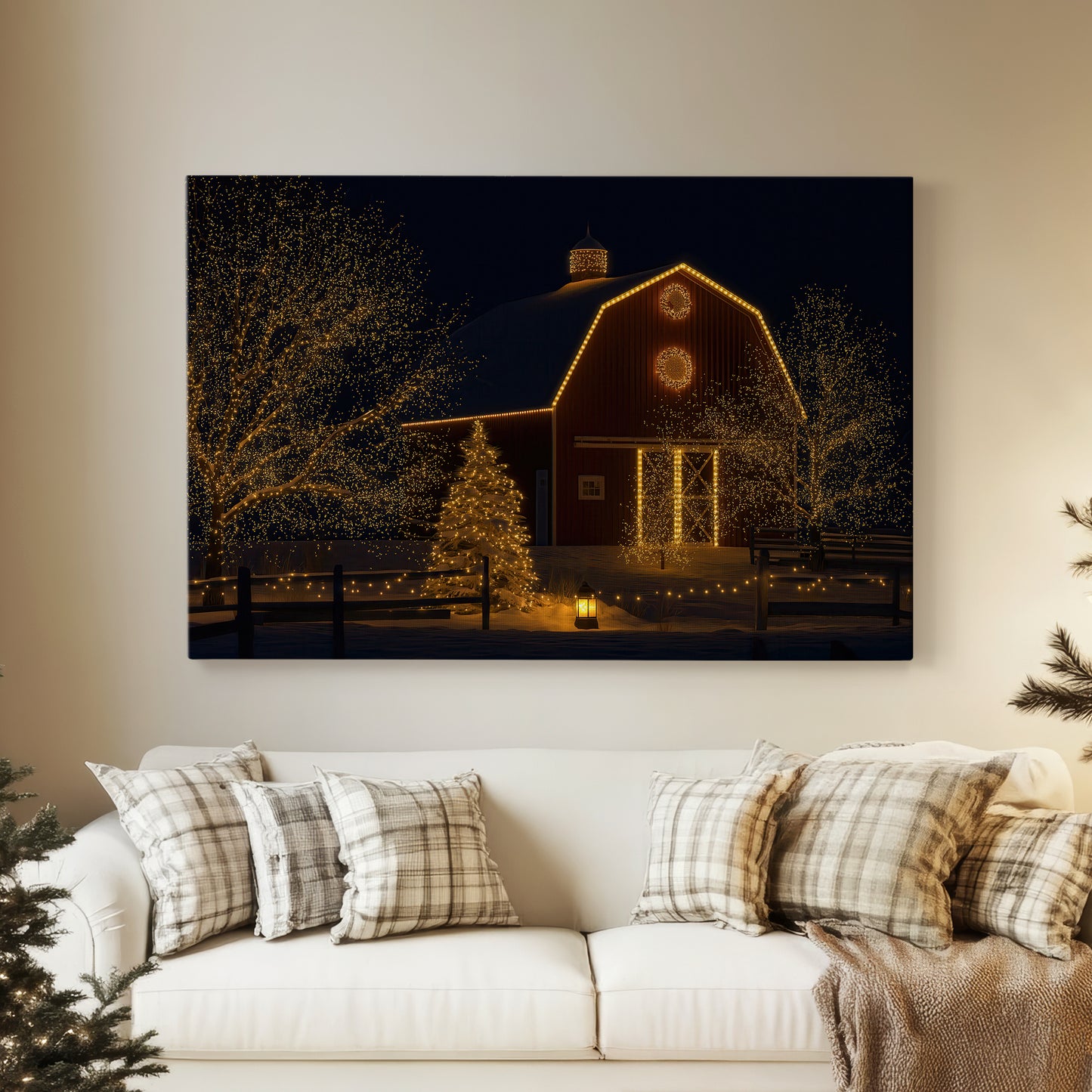 Night of Honeyed Village - Canvas Art Print