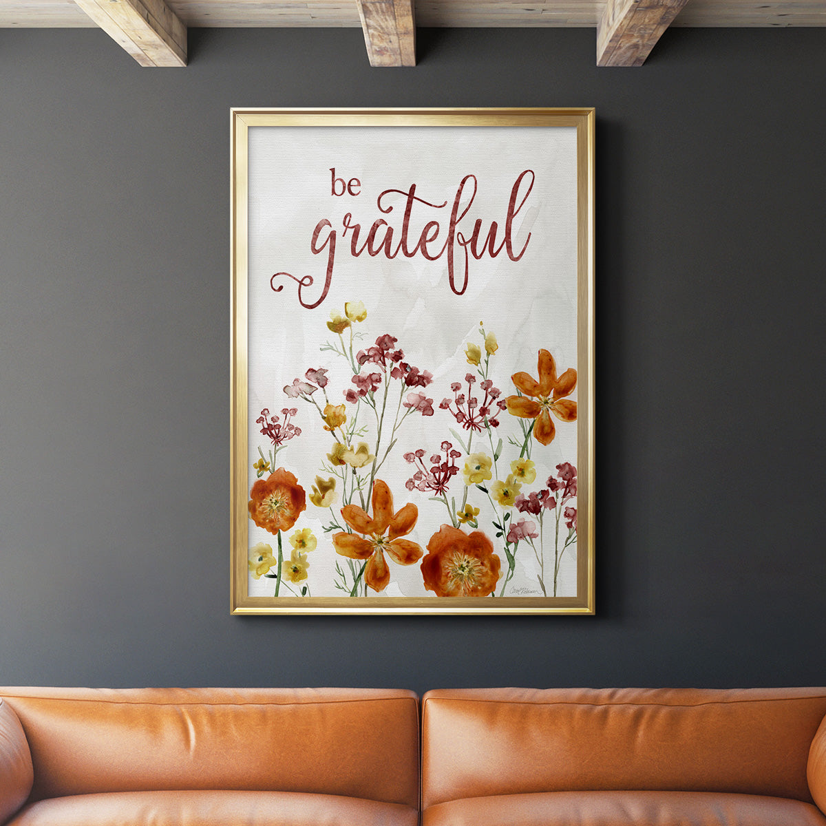 Grateful Catalina Bouquet - Modern Framed Canvas Print