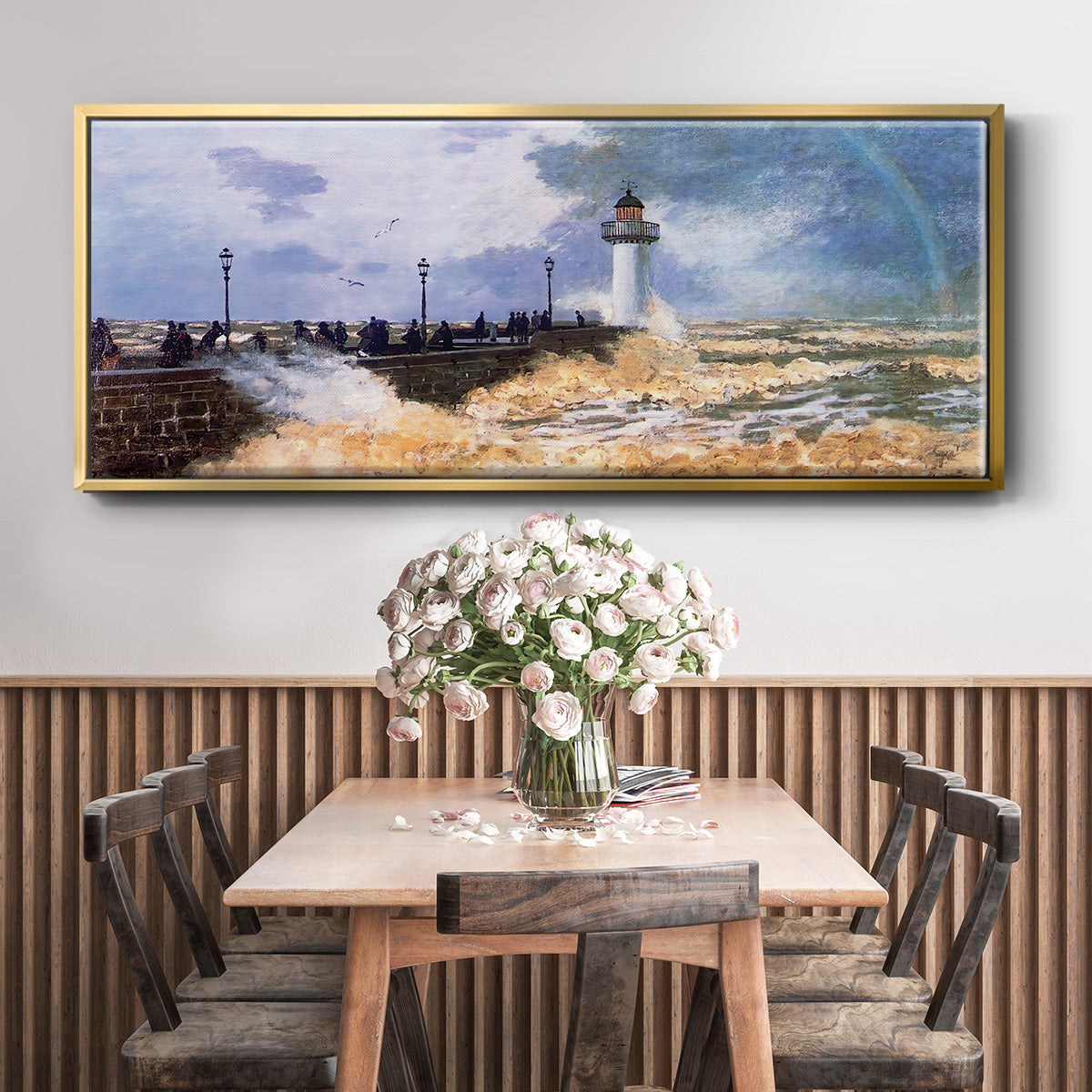 The Jetty at Le Havre, 1868 - Floater Framed Canvas Print