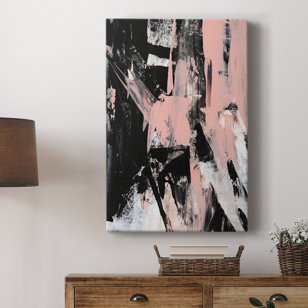 Black & Blush II - Canvas Art Print