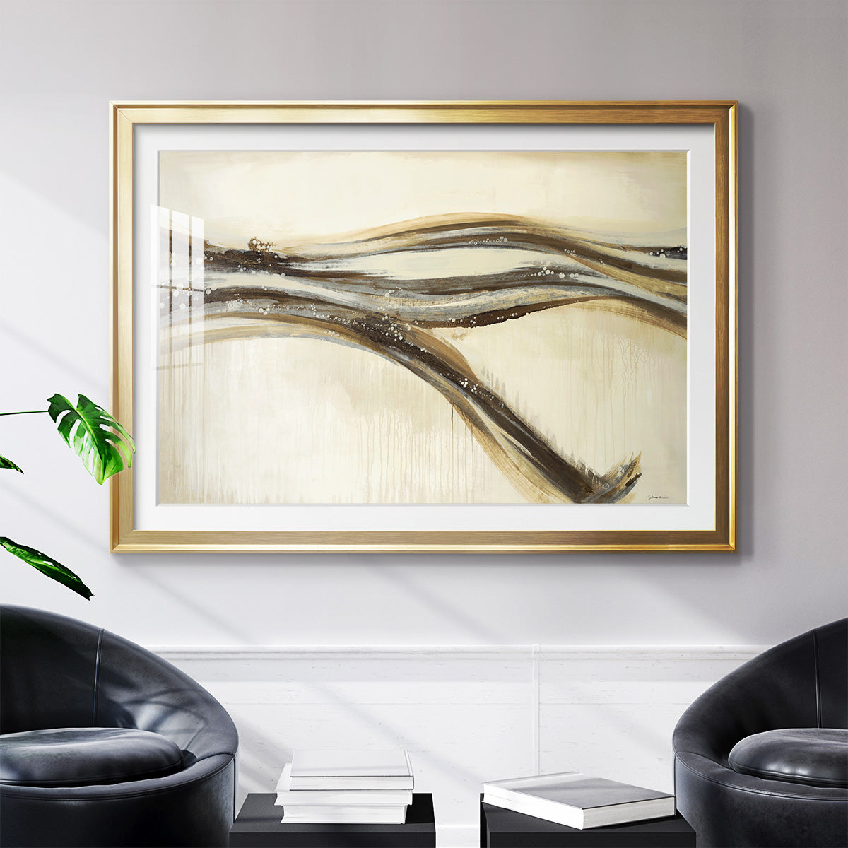 Catching a Metallic Wave - Modern Framed Art Print