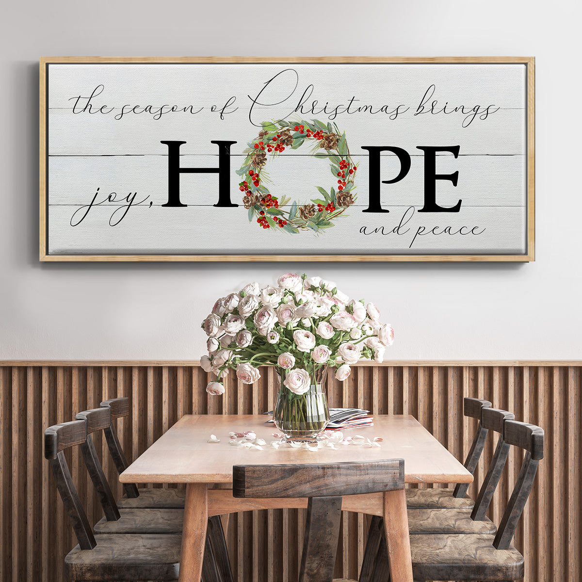Joy Hope and Peace - Floater Framed Canvas Print