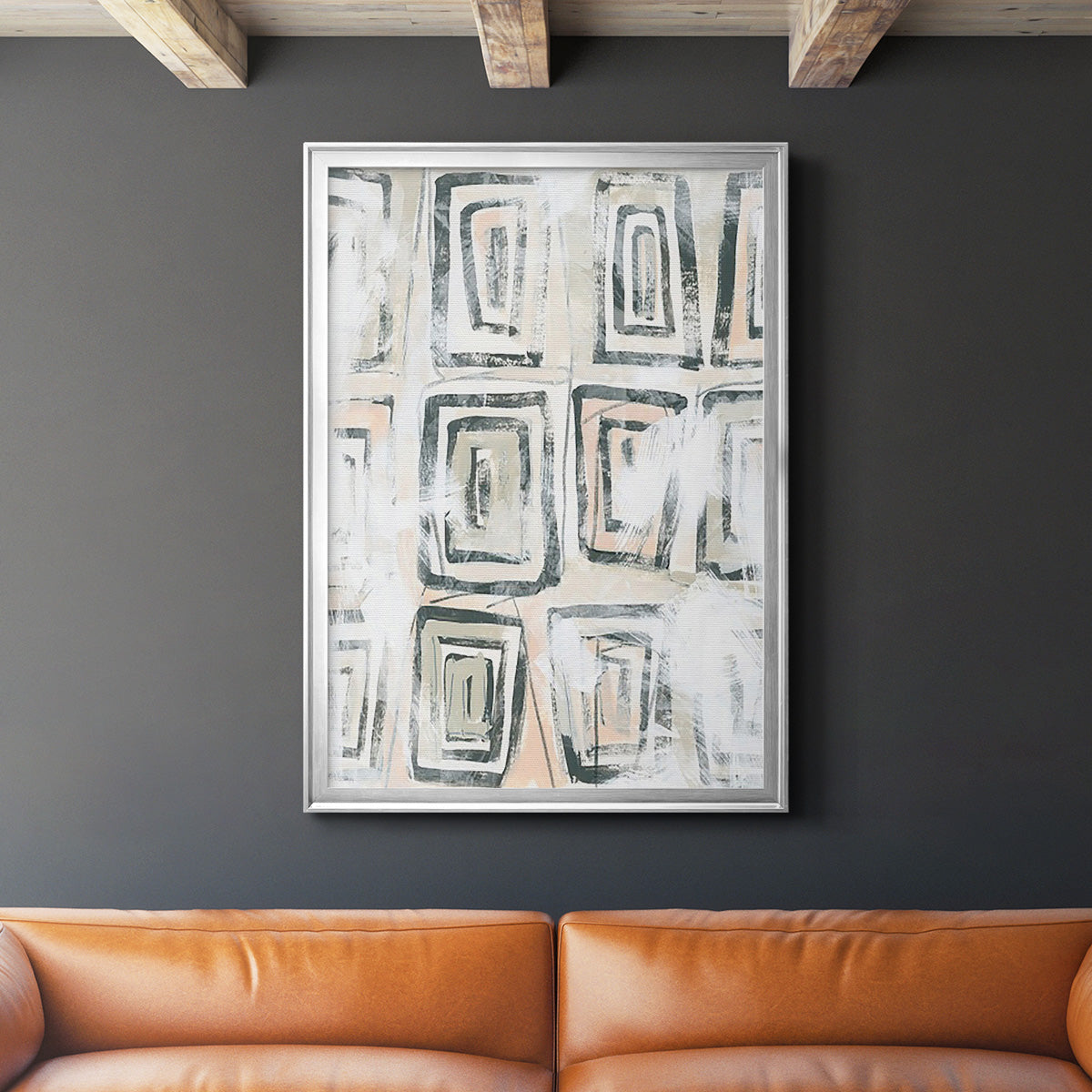 Sand Glyphs IV - Modern Framed Canvas Print