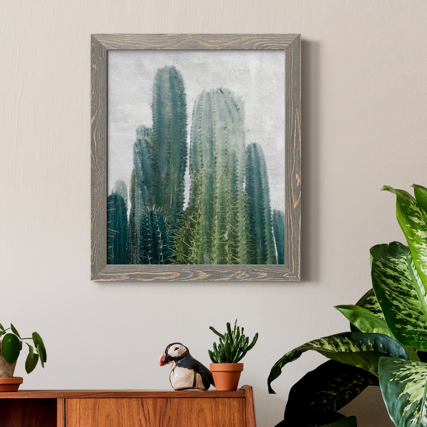 Aruba Cacti II - Barnwood Framed Canvas Print
