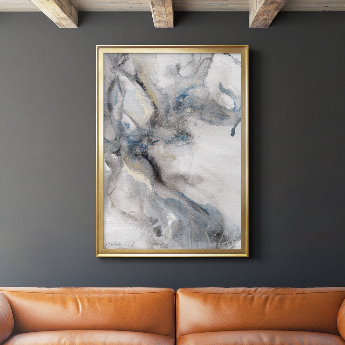 Marble Trance - Modern Framed Canvas Print