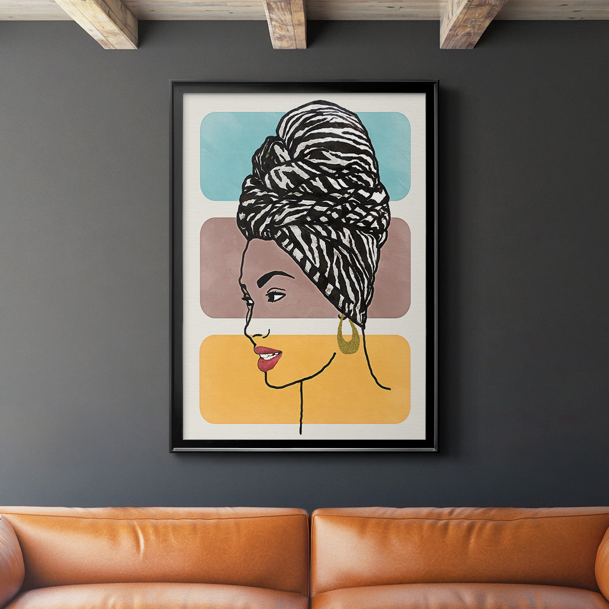 Head Wrap II - Modern Framed Canvas Print