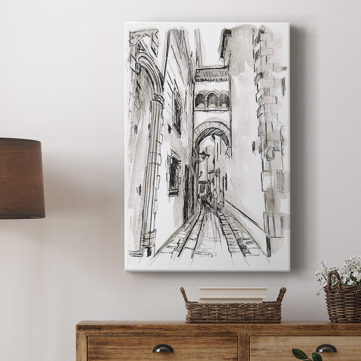 Europe Street Sketches II - Canvas Art Print