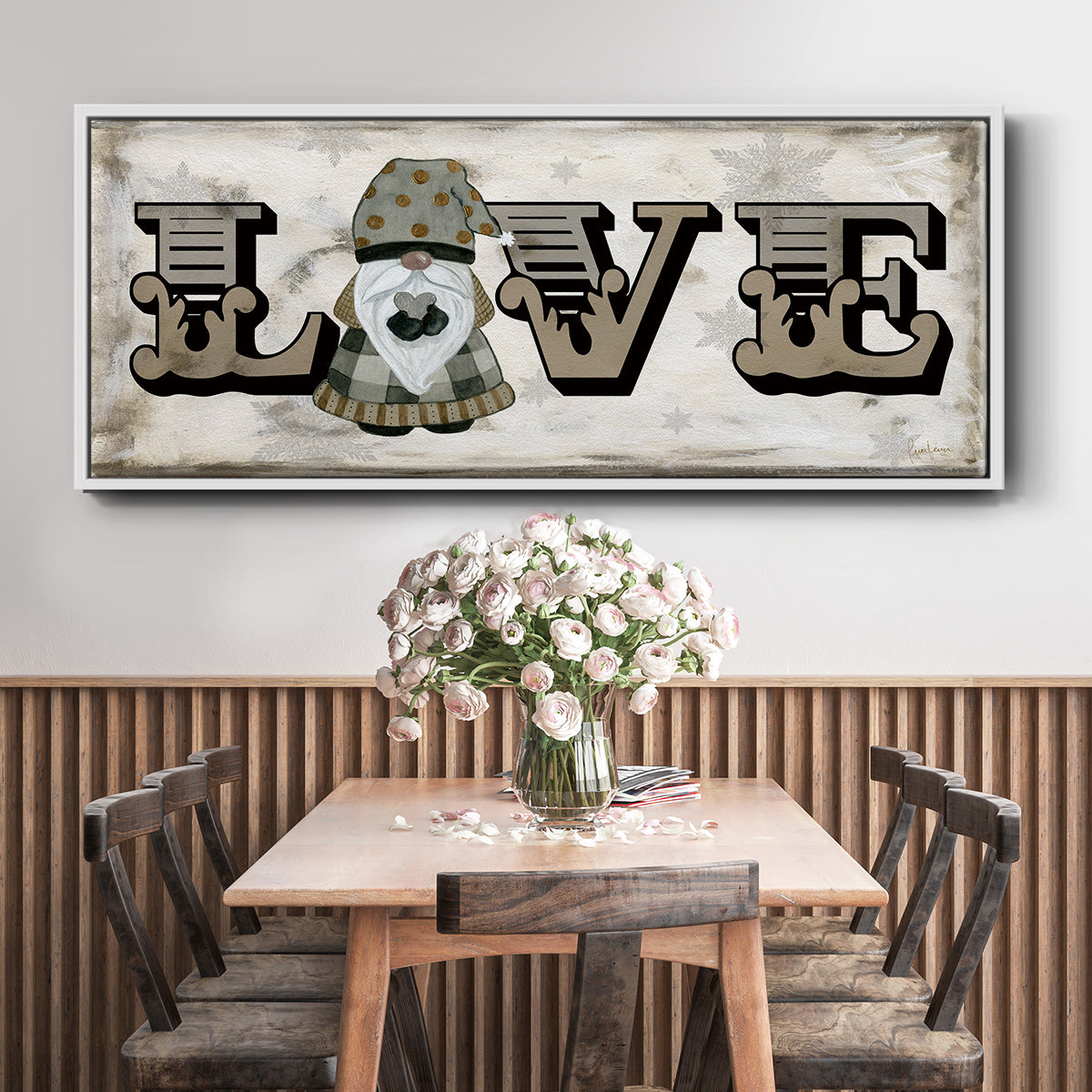 Winter Wonderland Friend Love - Floater Framed Canvas Print