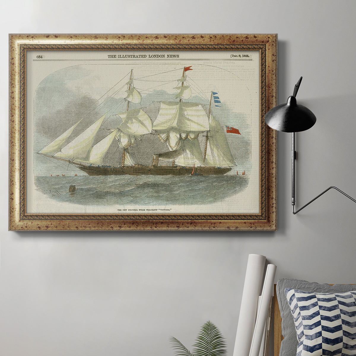 Antique Clipper Ship III Premium Framed Canvas- Ready to Hang