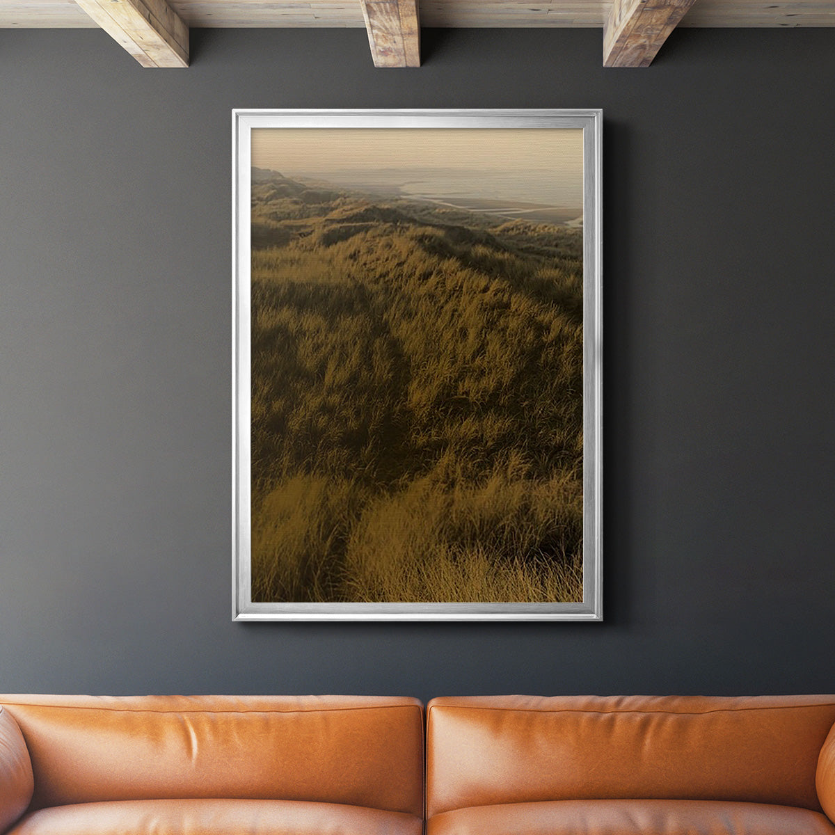 Golden Fog II - Modern Framed Canvas Print