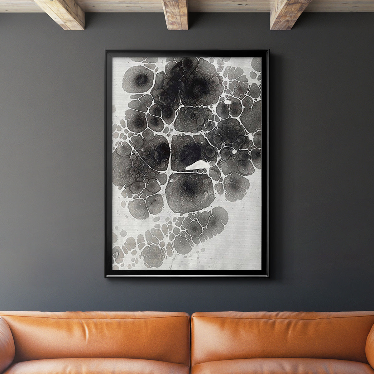 Marbling XII - Modern Framed Canvas Print