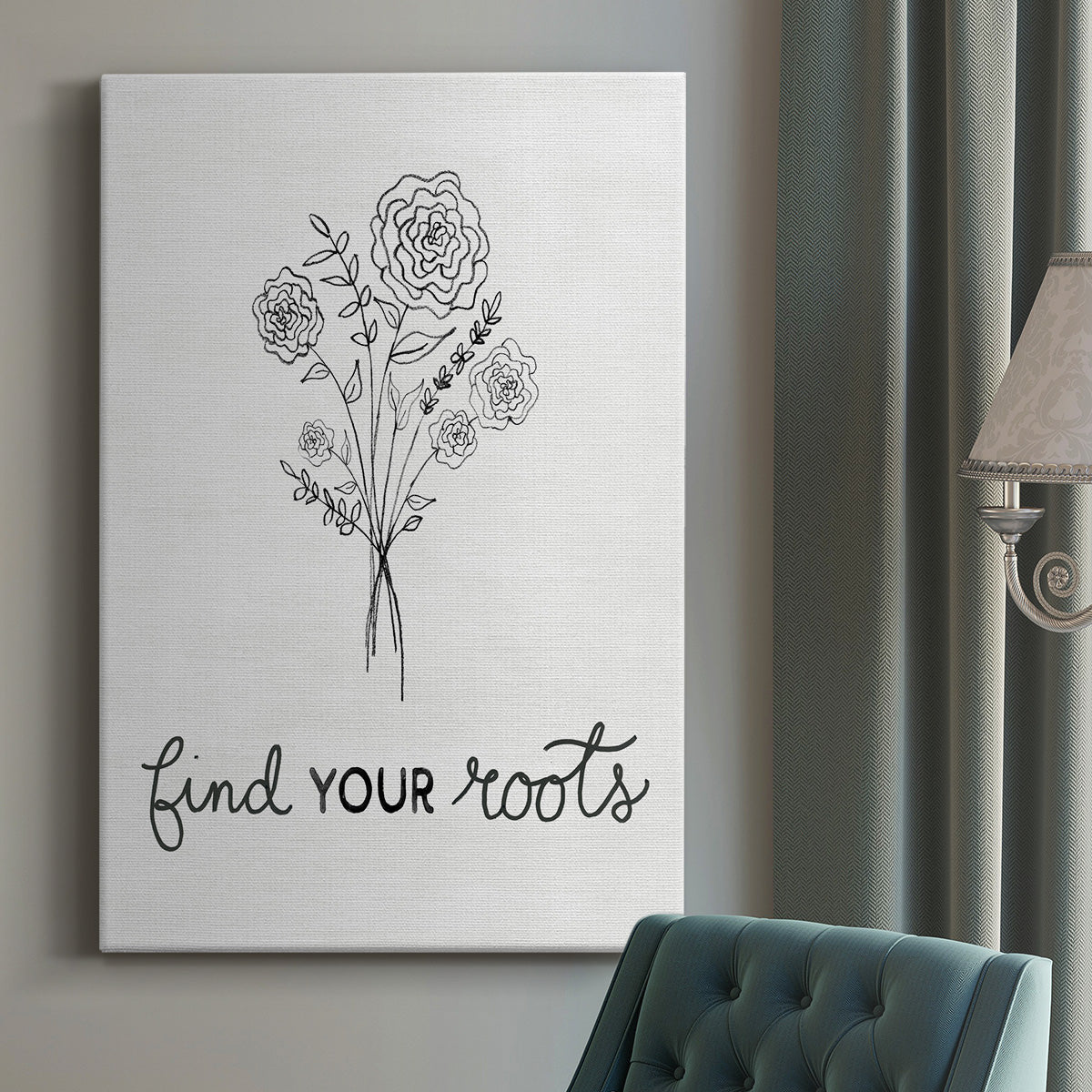 Find Your Roots Sketch - Canvas Art Print