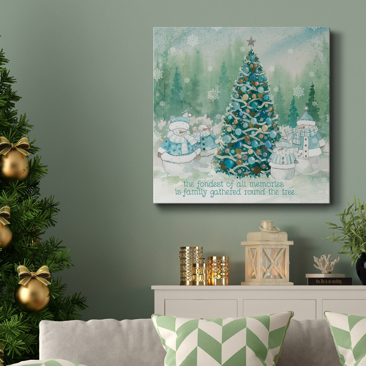 Snowman Family-Premium Gallery Wrapped Canvas - Ready to Hang