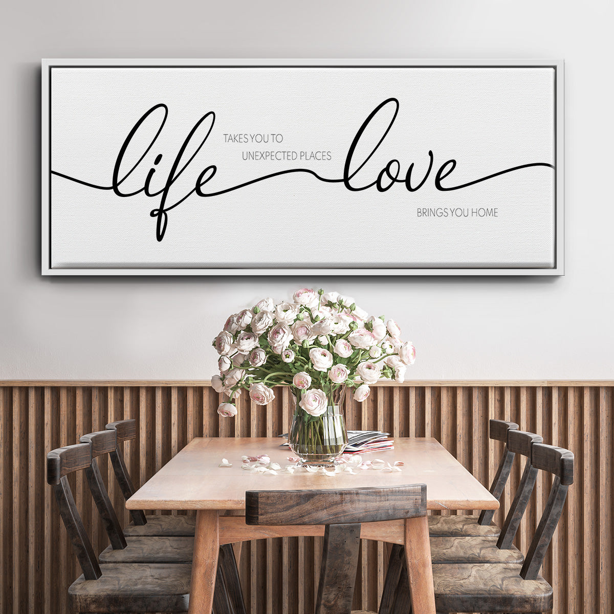 Life Takes You Love Brings You - Floater Framed Canvas Print