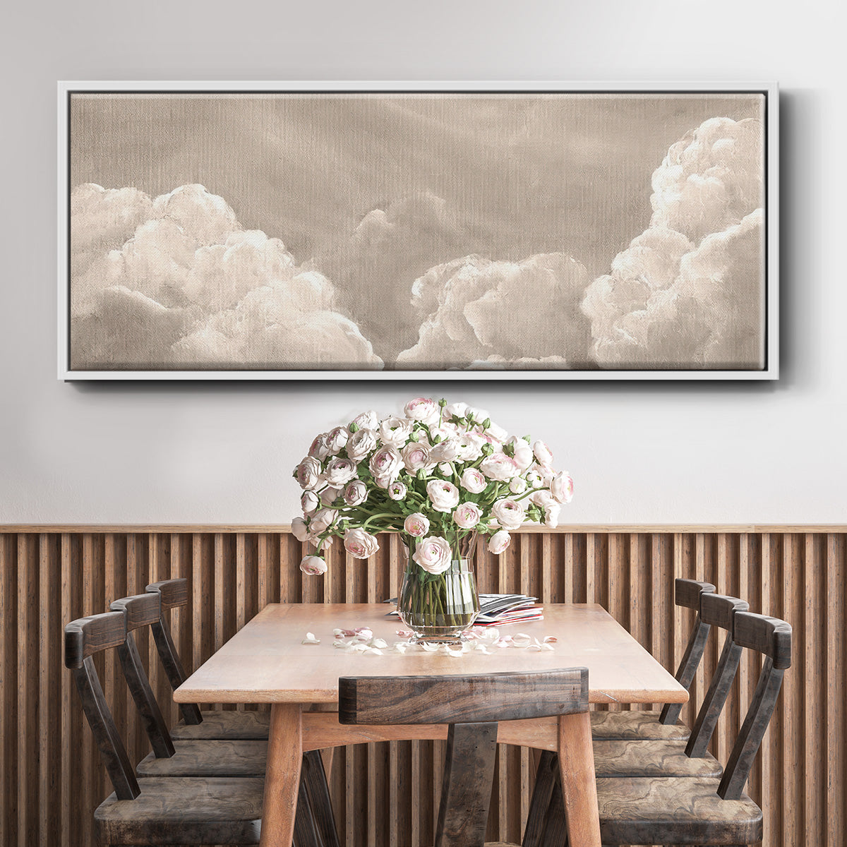 Painted Clouds II - Floater Framed Canvas Print