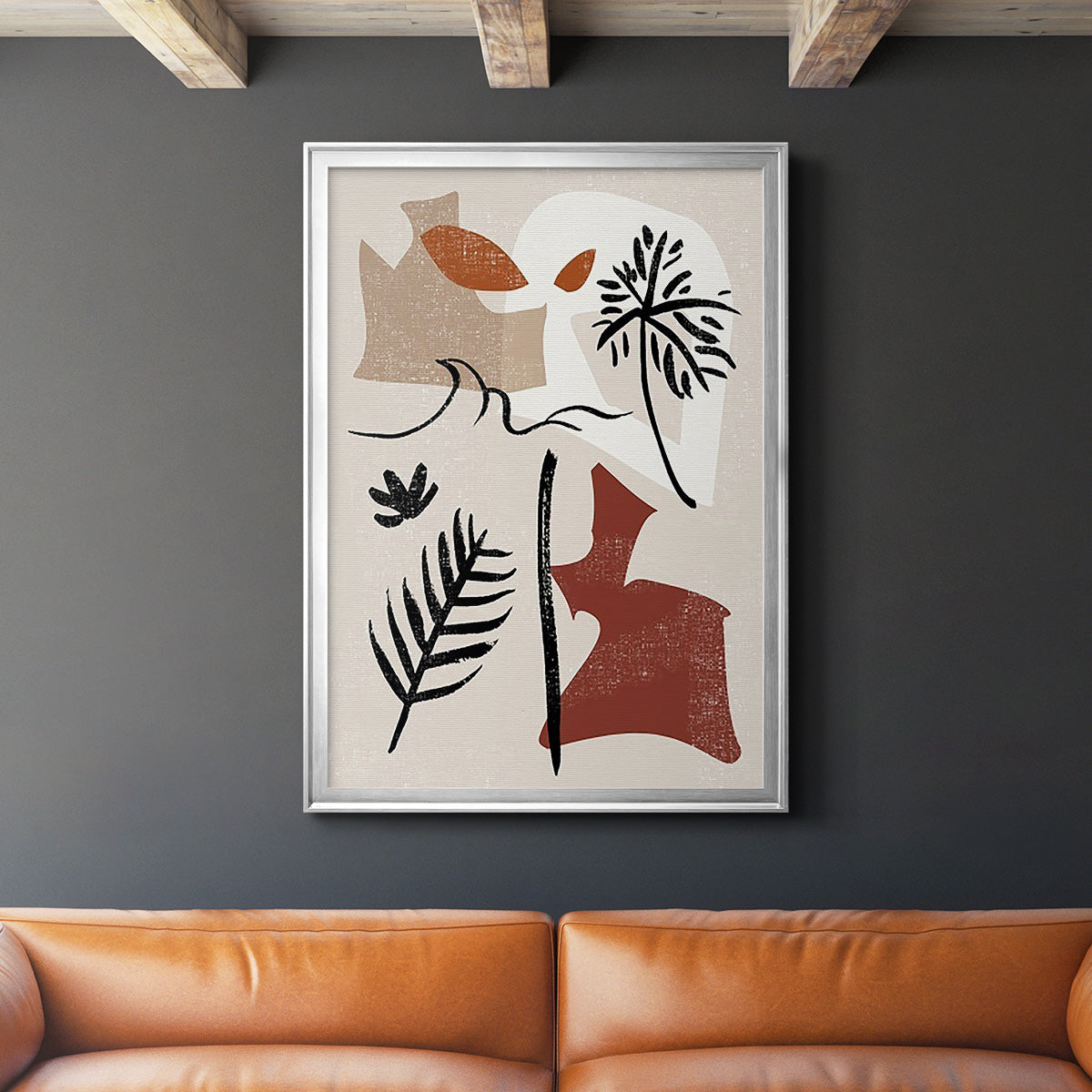 Soft Palms VI - Modern Framed Canvas Print