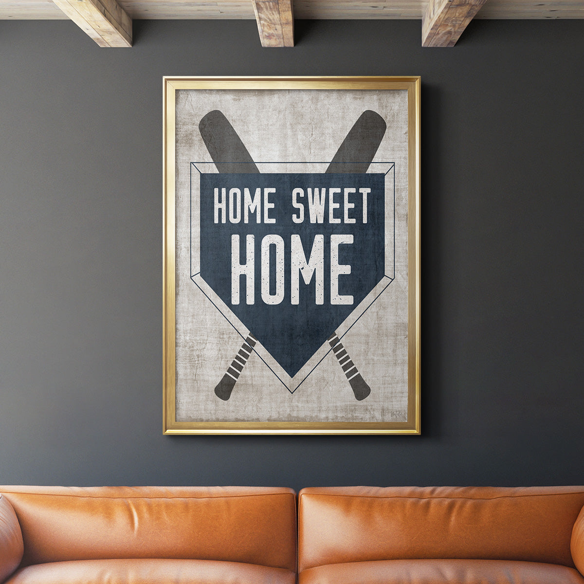 Home Sweet Home Base - Modern Framed Canvas Print