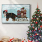 Christmas Mutt Sled - Floater Framed Canvas Print