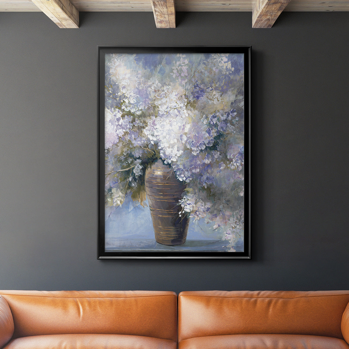 Lavender Explosion Revisited - Modern Framed Canvas Print