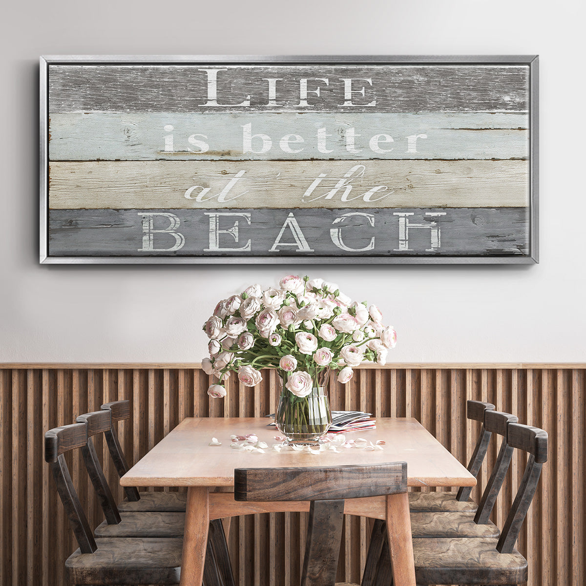 Life Better Beach - Floater Framed Canvas Print