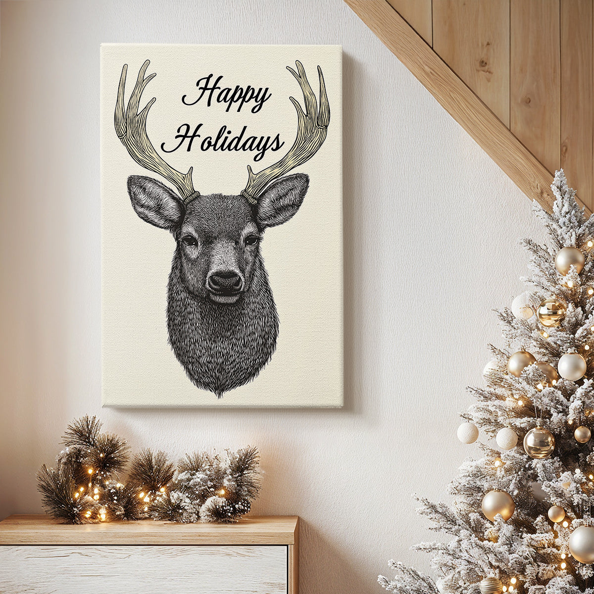 Frostlit Eve at Midnight - Canvas Art Print