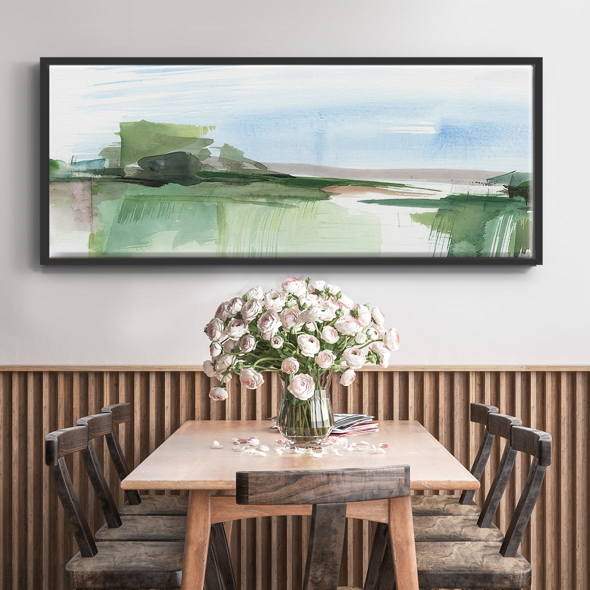 Abstract Wetland IV - Floater Framed Canvas Print