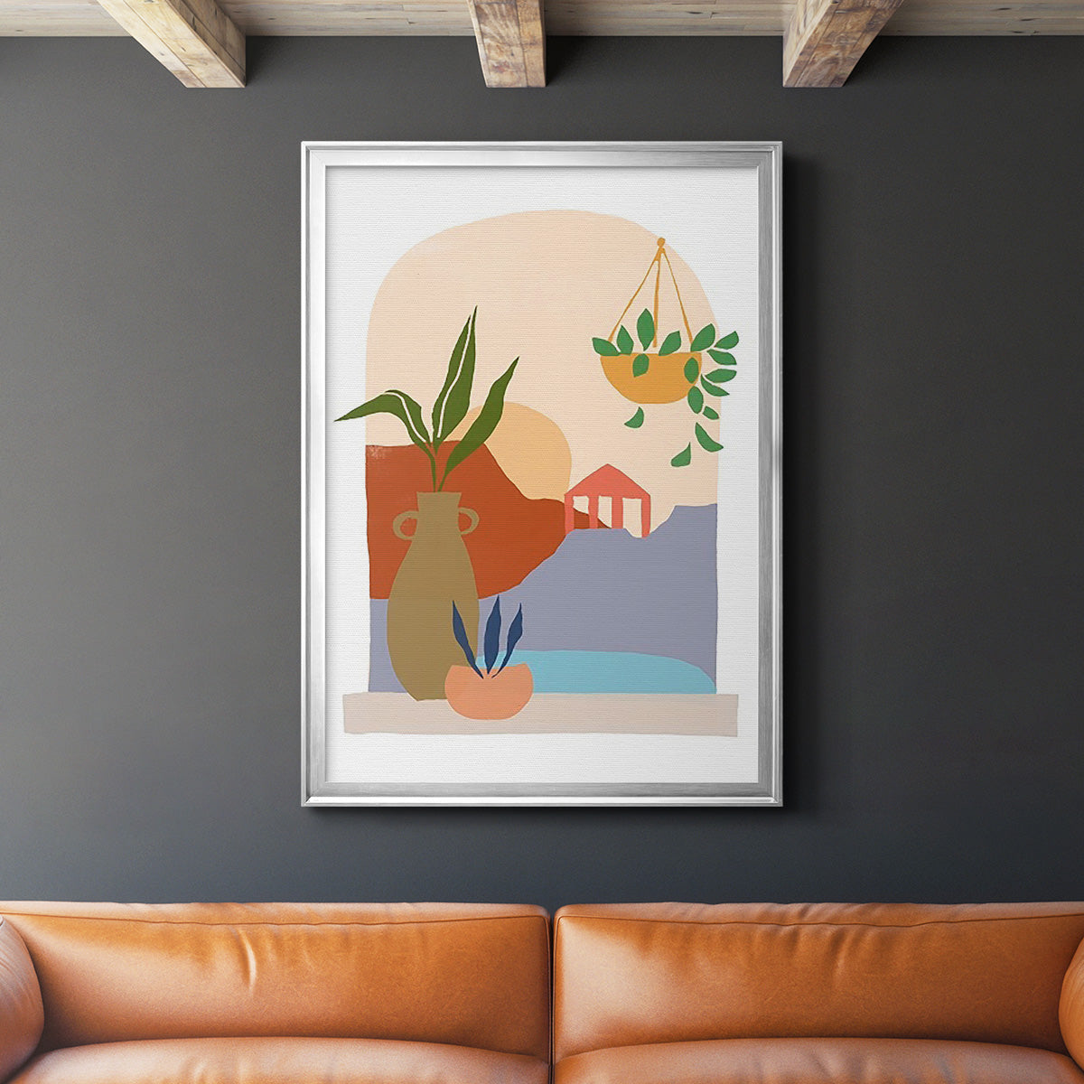 Paper Scene II - Modern Framed Canvas Print