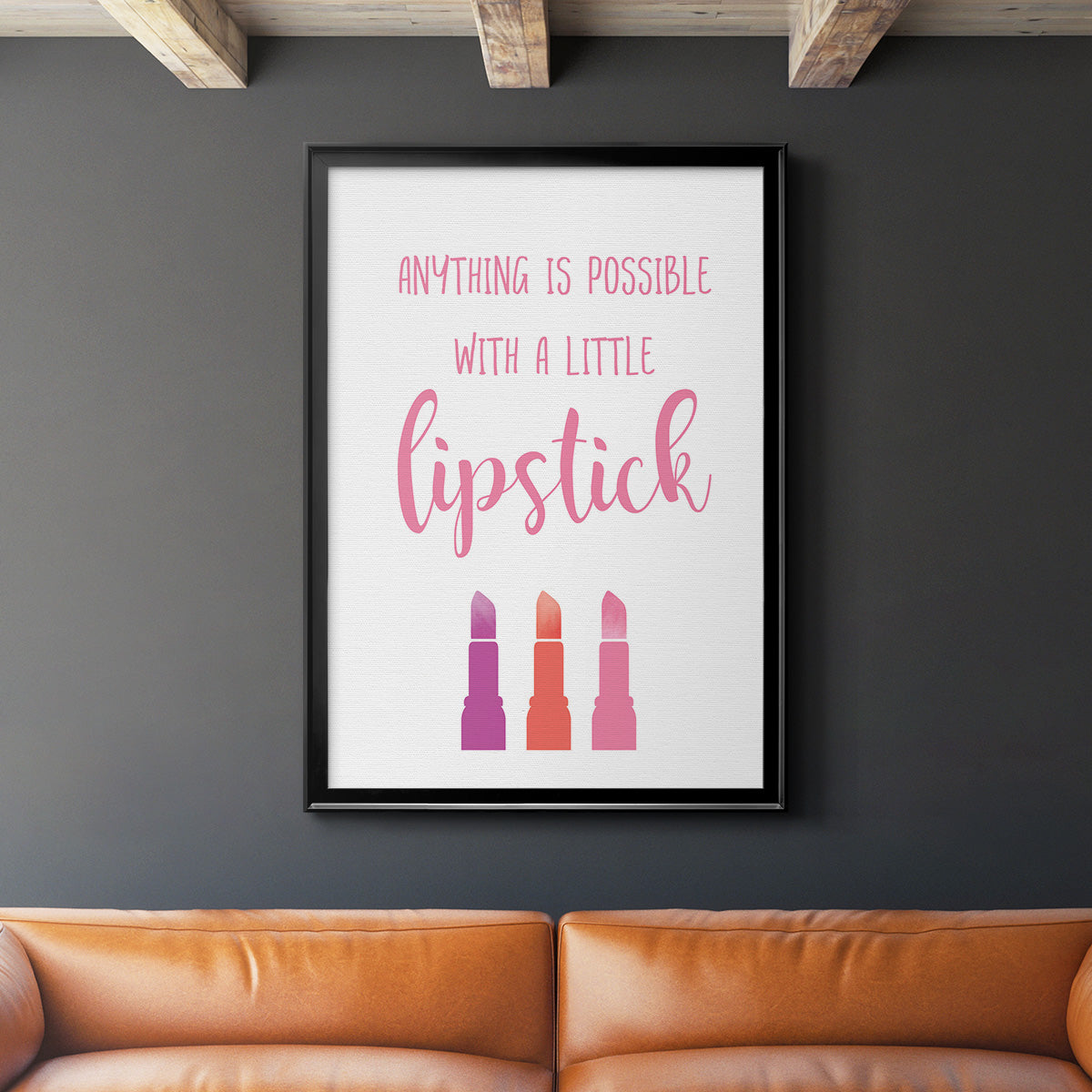Little Lipstick - Modern Framed Canvas Print
