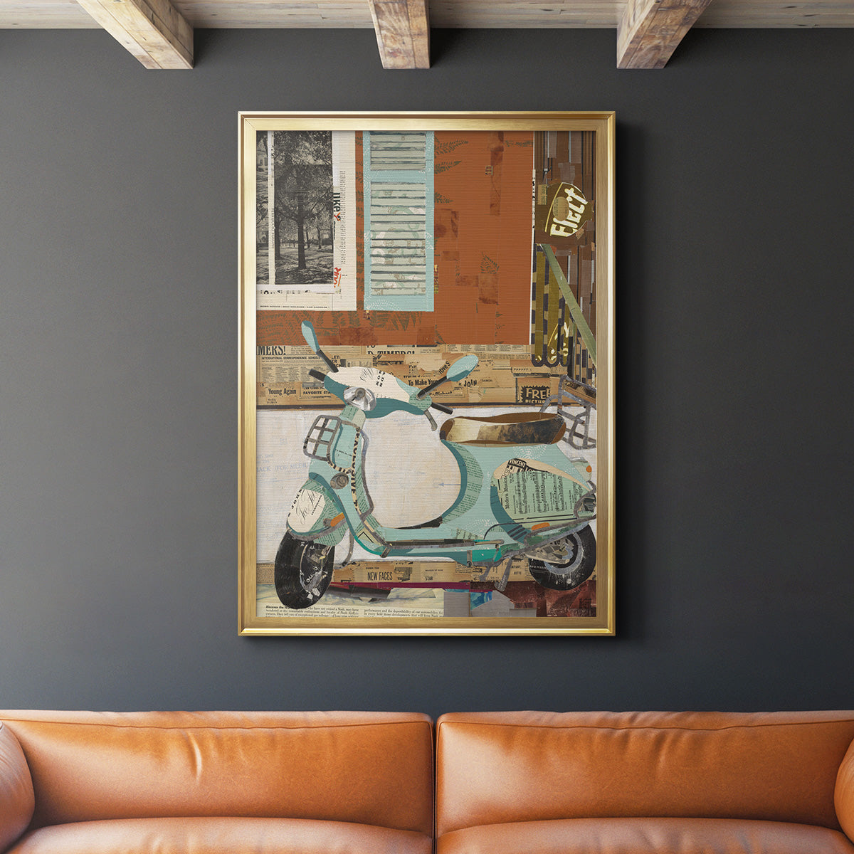 That Vespa - Modern Framed Canvas Print