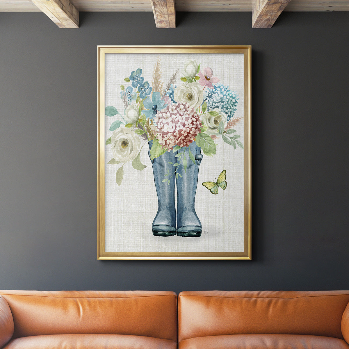 Garden Boots - Modern Framed Canvas Print