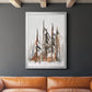 Rustic Evergreens I - Modern Framed Canvas Print