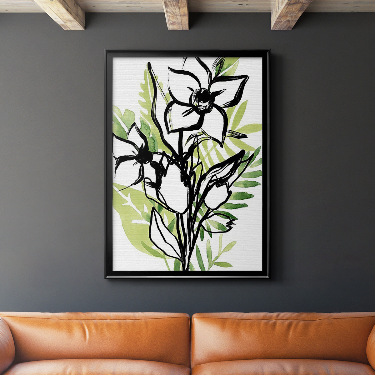 Tropical Sketchbook III - Modern Framed Canvas Print