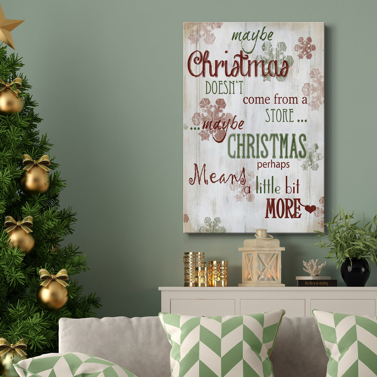 Christmas Means More Type Premium Gallery Wrapped Canvas - Ready to Hang