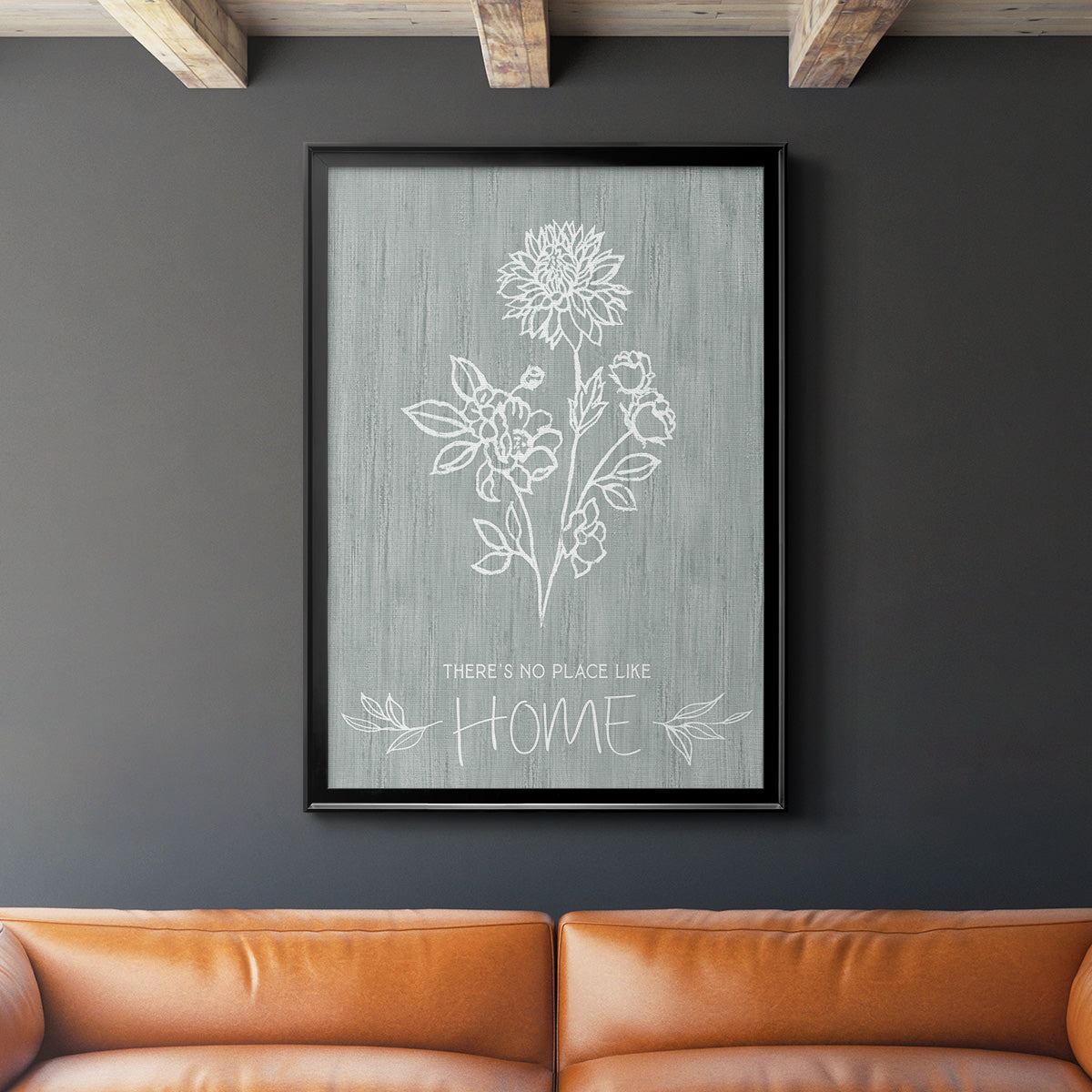 No Place Like Home Sketch - Modern Framed Canvas Print