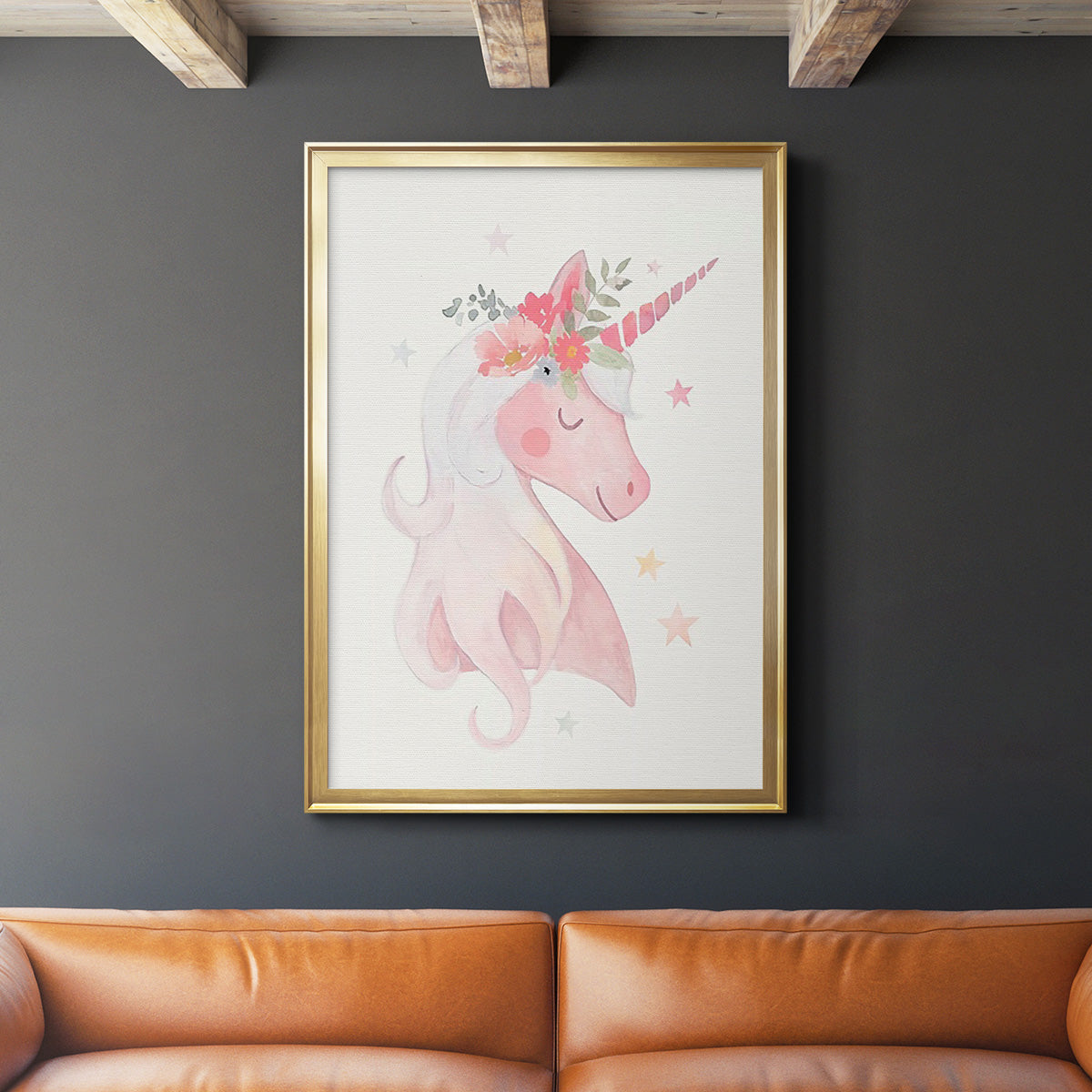 Sweet Unicorn II - Modern Framed Canvas Print