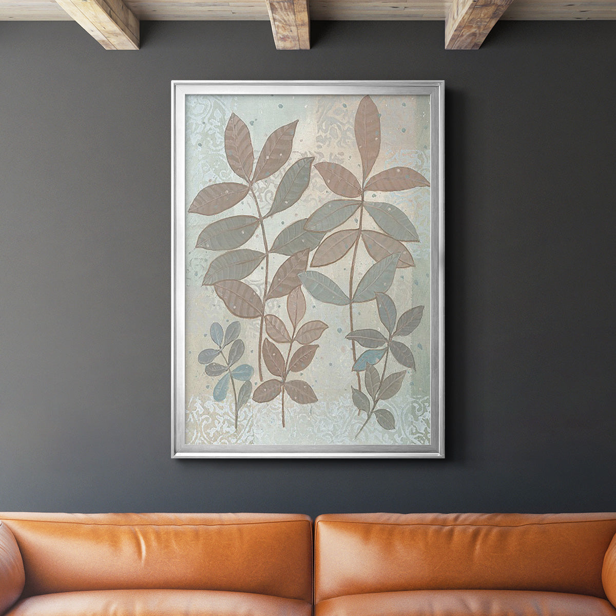 Leaf Cluster II - Modern Framed Canvas Print