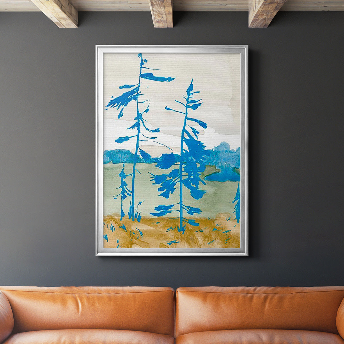 Cerulean Spruce I - Modern Framed Canvas Print