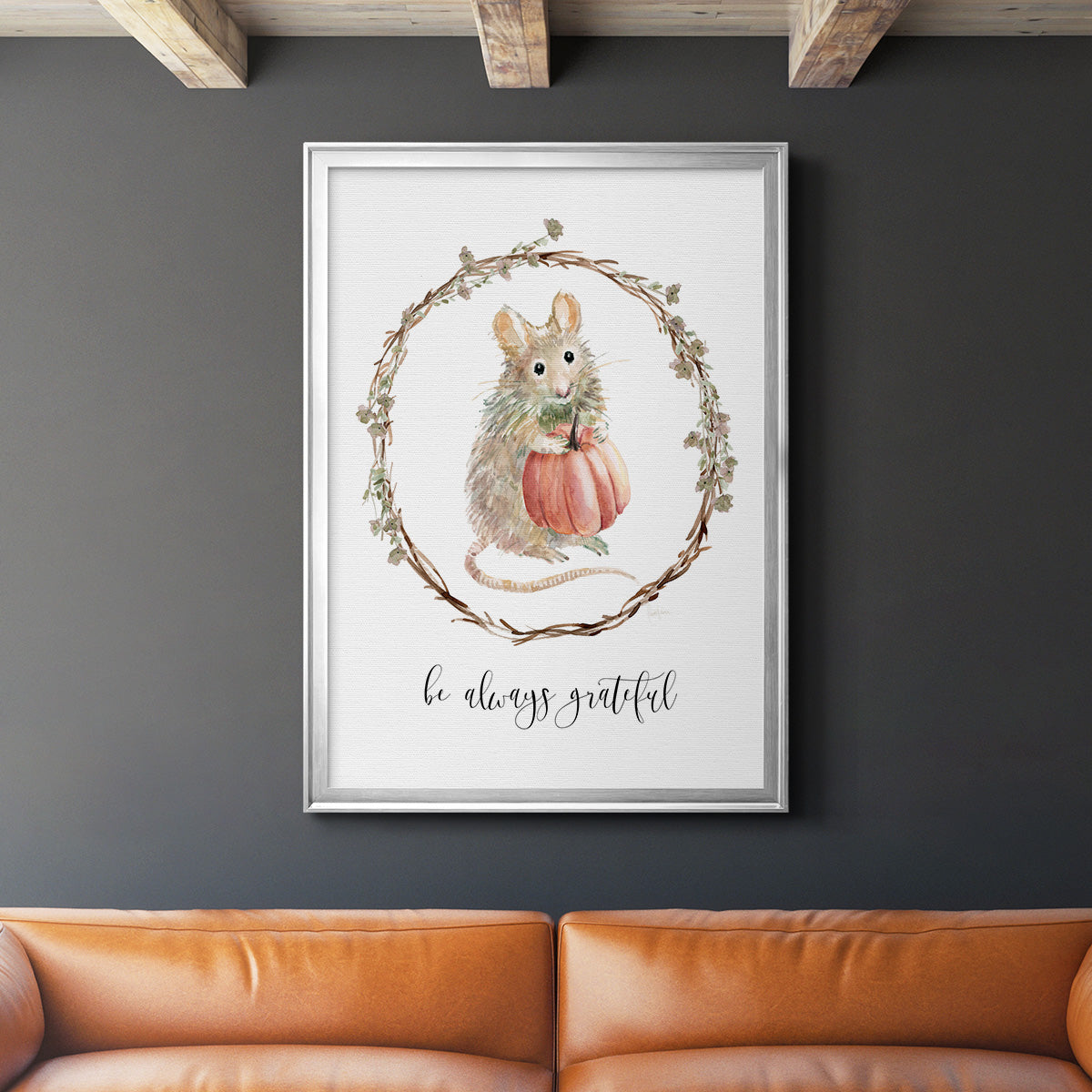 Harvest Home Mouse - Modern Framed Canvas Print