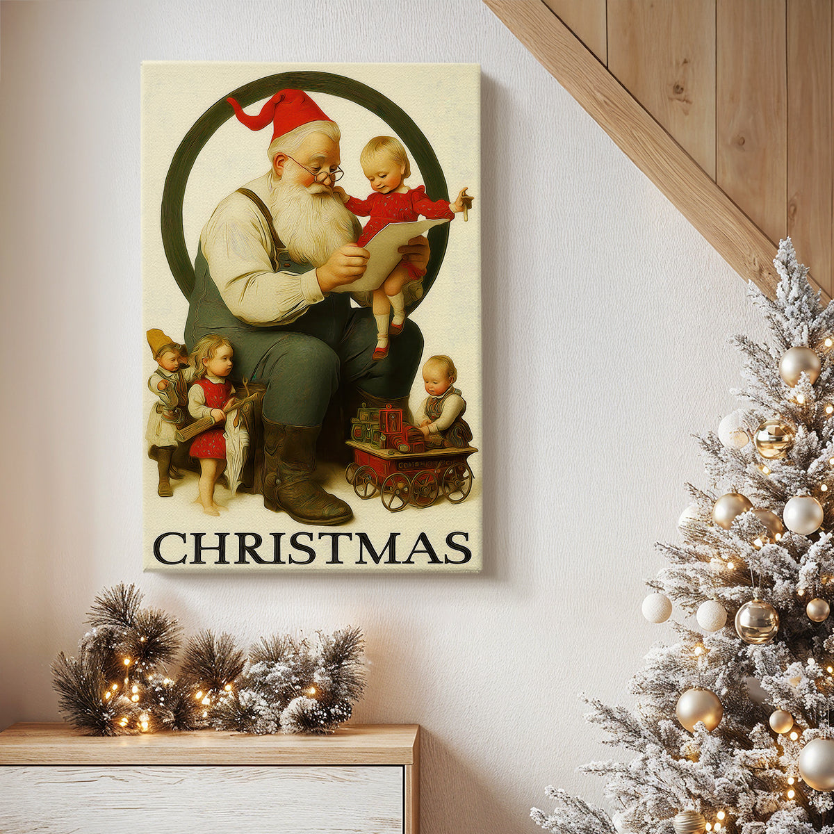 Warm Lantern Carols at Dawn - Canvas Art Print