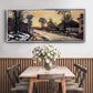 Road at Louveciennes, Melting Snow, Sunset, 1870 - Floater Framed Canvas Print