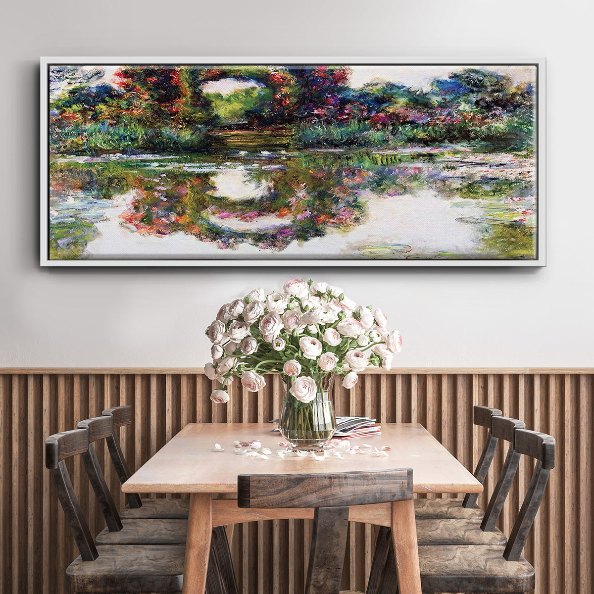 Rose Flowered Arches at Giverny, 1913 - Floater Framed Canvas Print
