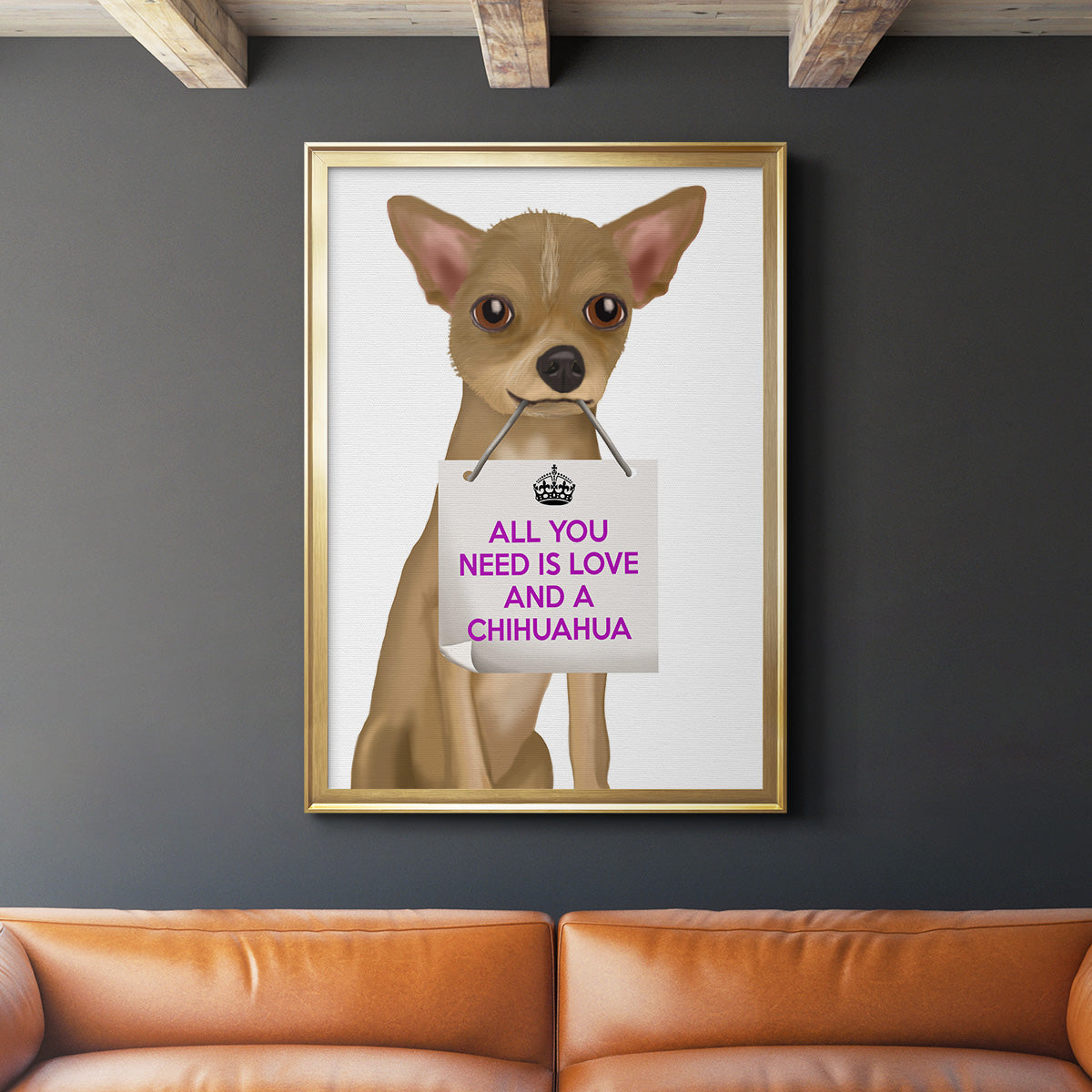 Love and Chihuahua - Modern Framed Canvas Print