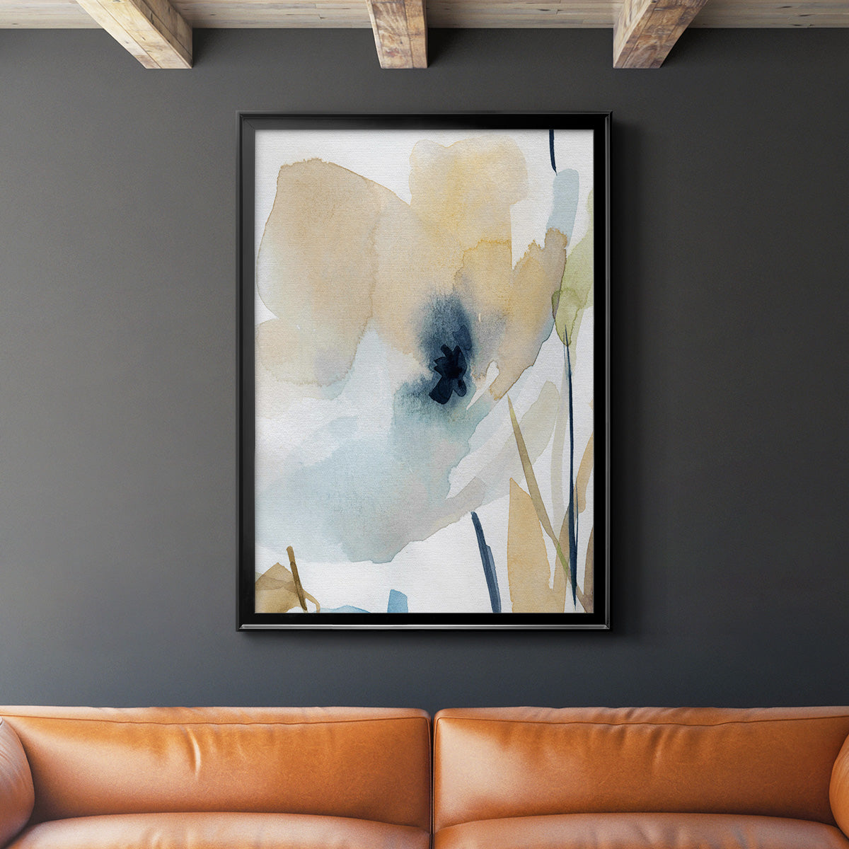 Blooming Wash II - Modern Framed Canvas Print